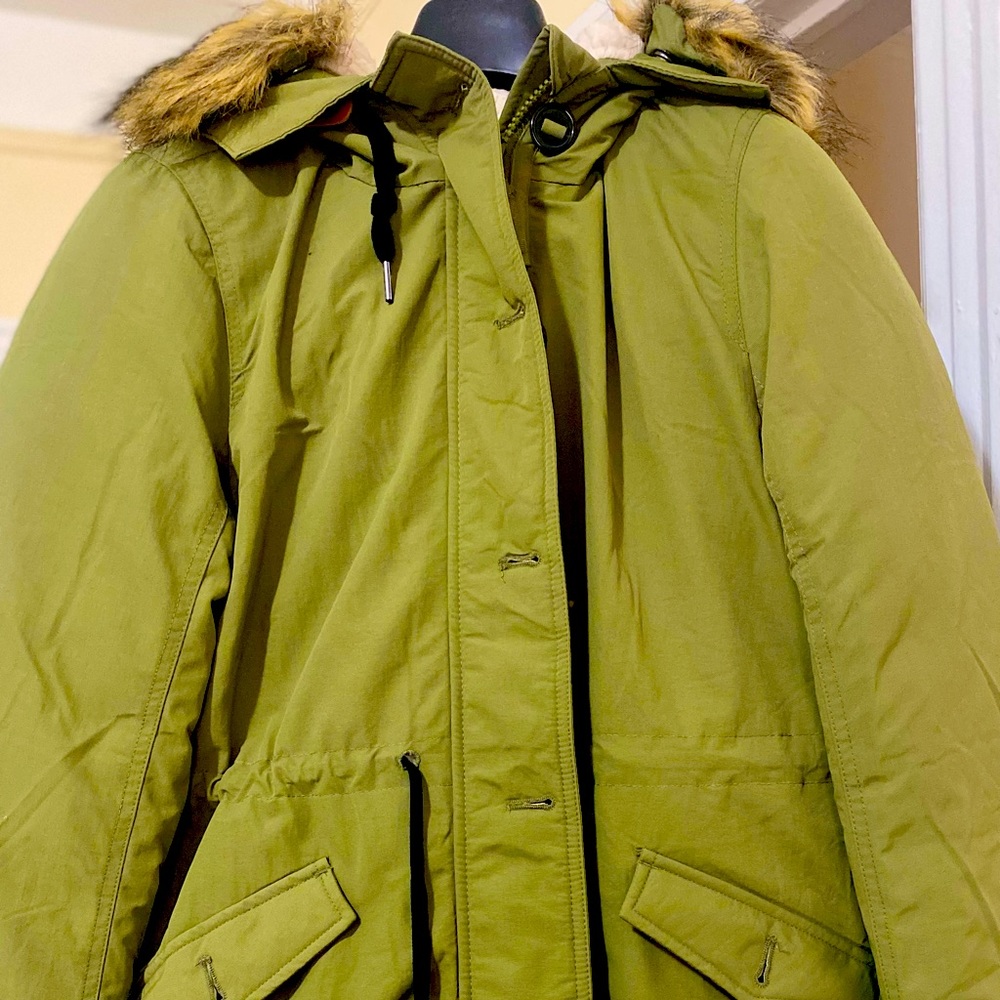 Unisex parka with fur hood